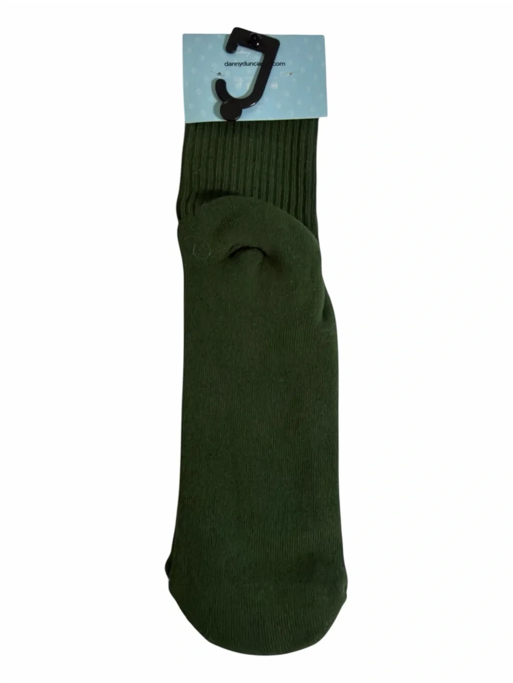 Men's Danny Duncan Dark Green Crew Socks with Subtle Logo